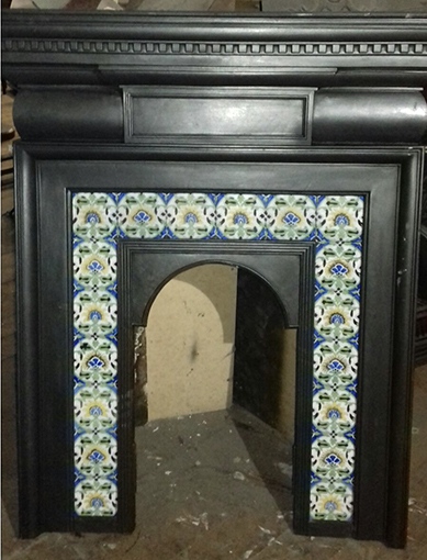 Rare Large Original Antique Delft Tiled Combination Fireplace