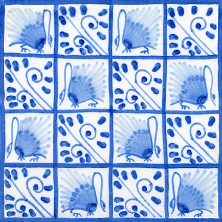 William Morris Swan and Flower Scroll tile