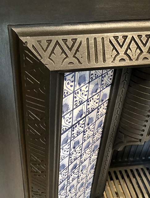 Antique Victorian Tiled Cast Iron Fireplace Insert ref i2601 - Image 2