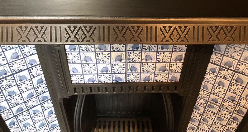 Antique Victorian Tiled Cast Iron Fireplace Insert ref i2601 - Image 3