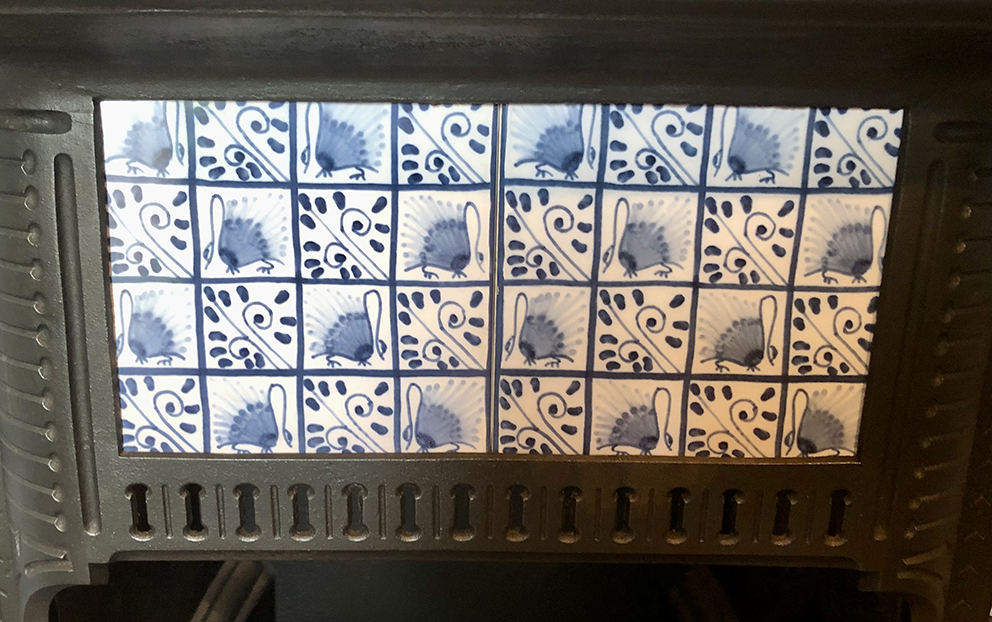 Antique Victorian Tiled Cast Iron Fireplace Insert ref i2601 - Image 5