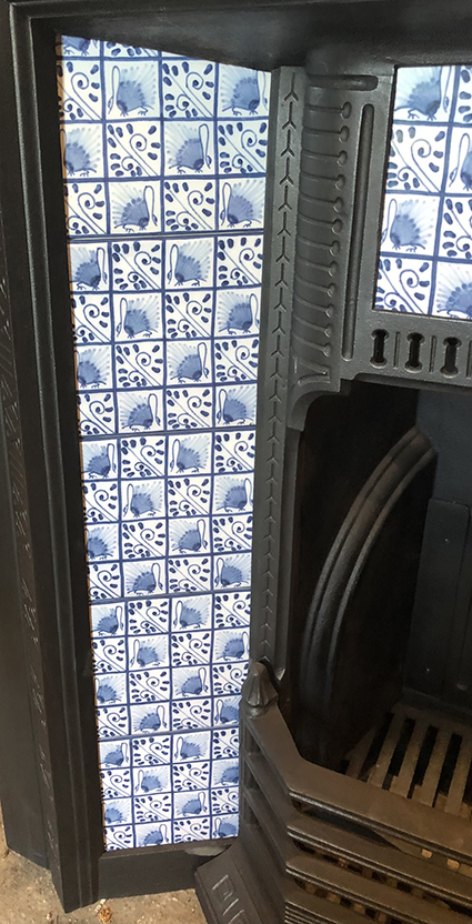 Antique Victorian Tiled Cast Iron Fireplace Insert ref i2601 - Image 6