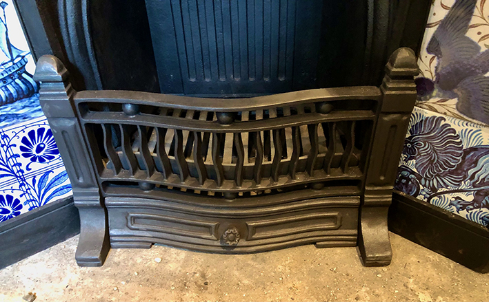 Antique Edwardian Arts and Crafts Tiled Cast Iron Fireplace Insert ref i2603 - Image 10